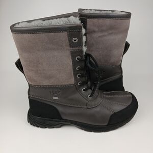 UGG Boots Men's Sz 11 Black Butte Waterproof Sheepskin Vibram Snow Shoes Winter